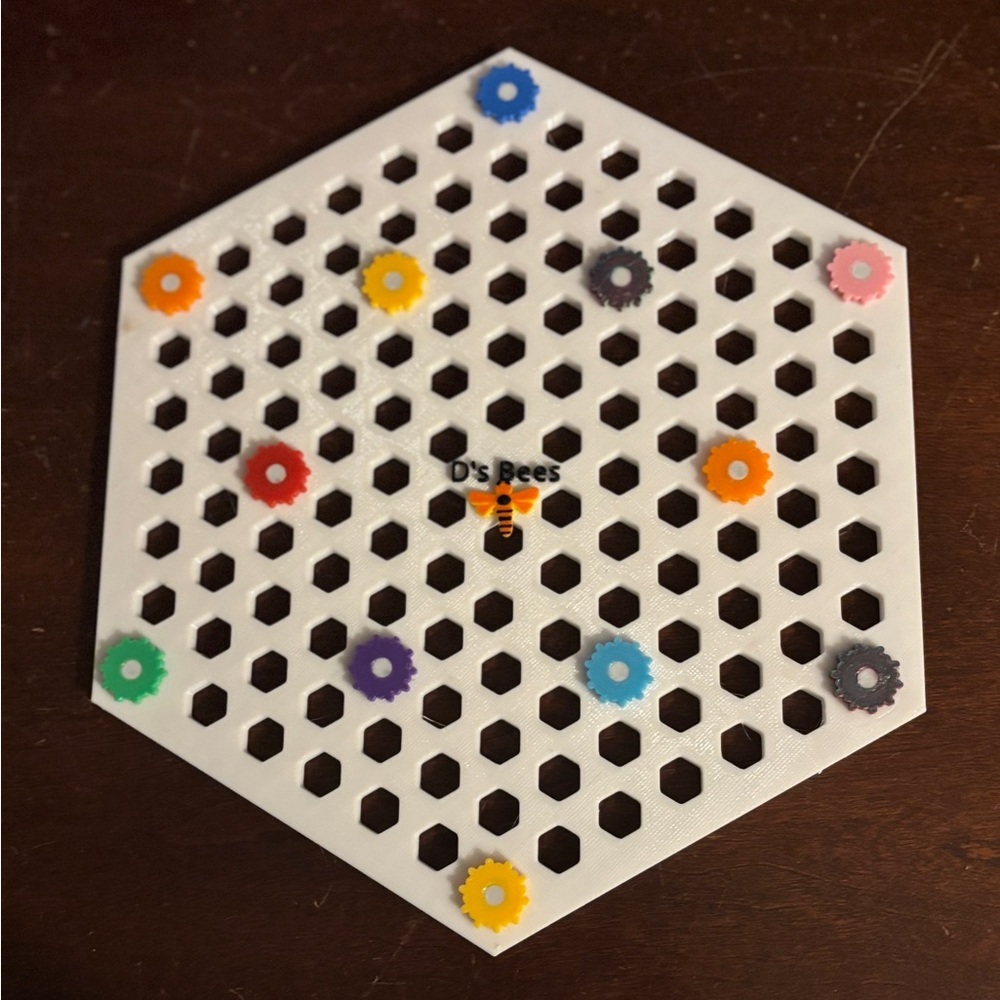 Colorful Hexagonal pollinator hydration station-designed printed by me pack of 4 - Picture 6 of 9